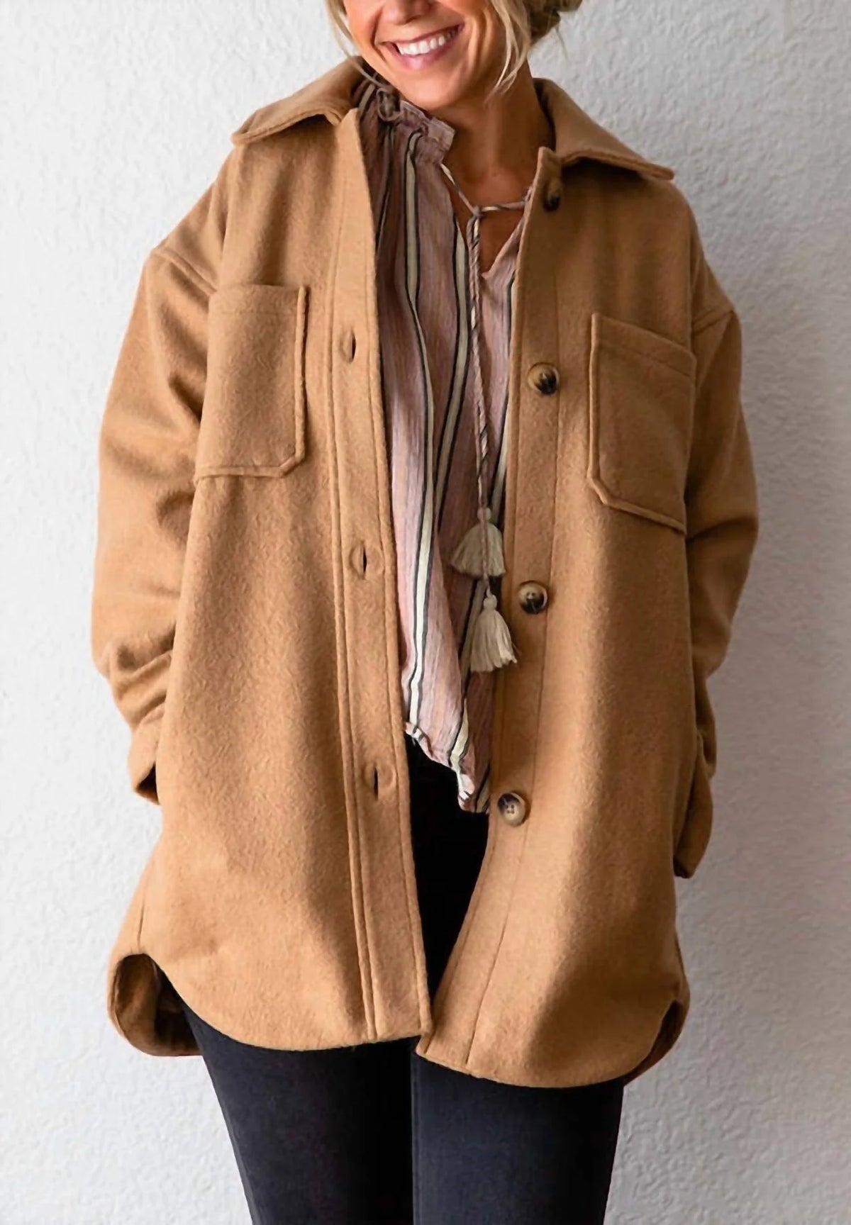 Two Pocket Coat - Deep Camel