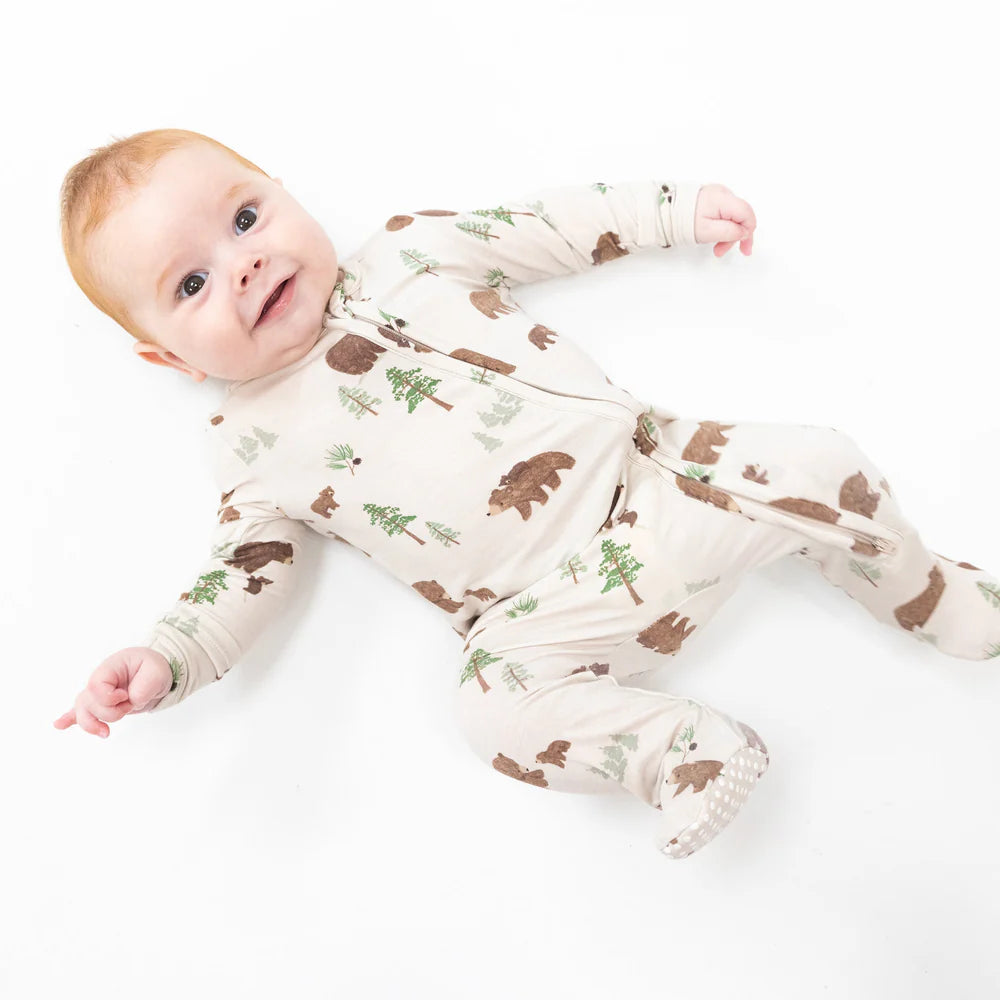 Sweet Brown bears 2-Way Zipper Footie