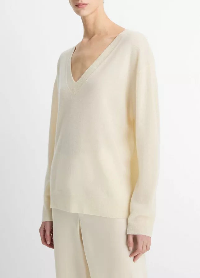 Vince I Silk Blend Deep V NK Sweater