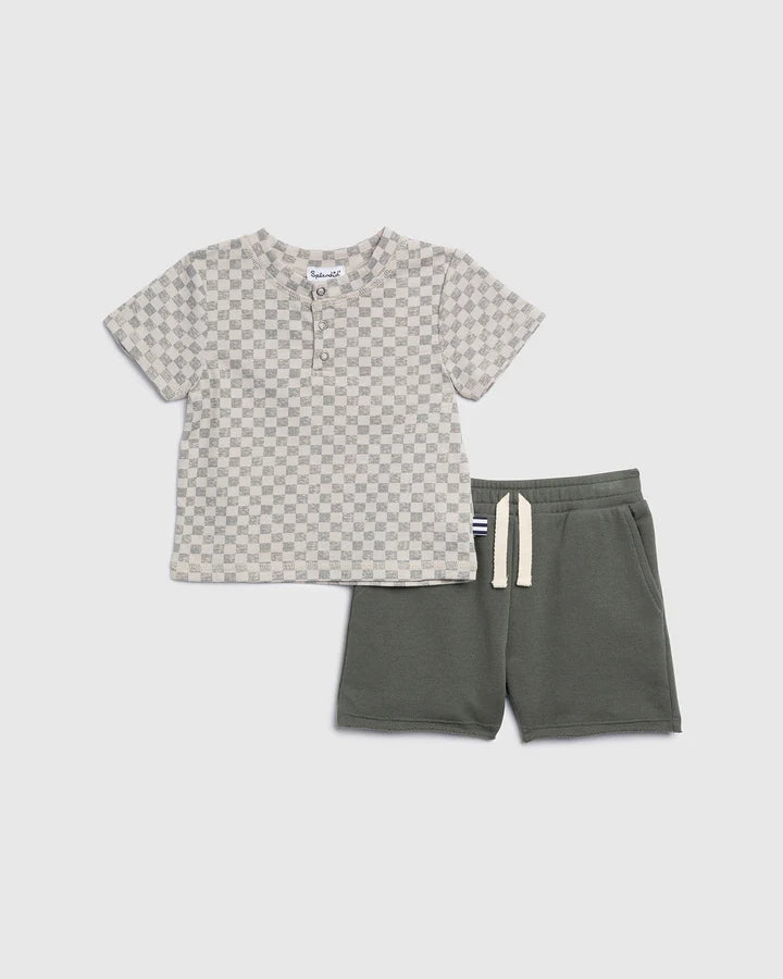 Splendid I  Infant Checkered Print Tee Set