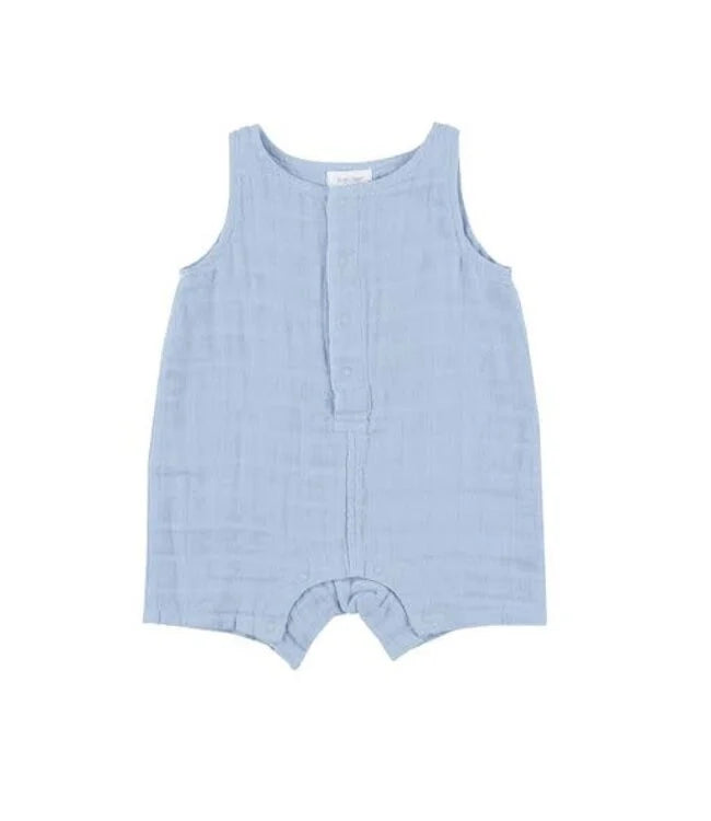 Angel Dear I Solid Muslin Sleeveless Shortie Romper