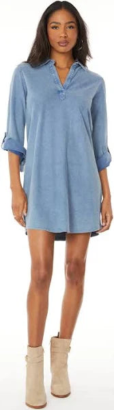 Tab Sleeve Shirt Dress