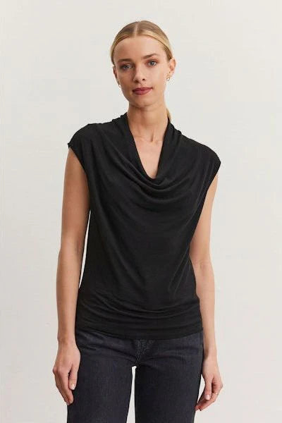 Arlie Short Sleeve Cowl Neck Top