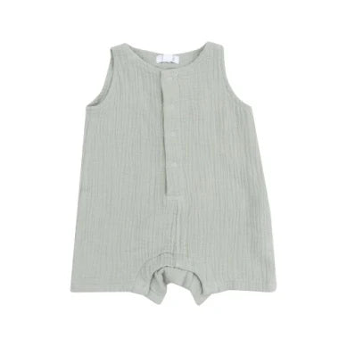 Angel Dear I Solid Muslin Sleeveless Shortie Romper